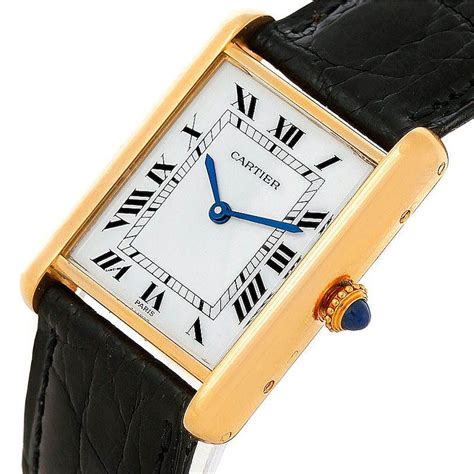 cartoer tank watch|cartier yellow gold tank watch.